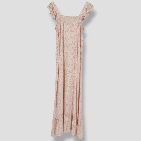 SADIE & SAGE Lady Laranja Polkadot Boho Cottage Dress Cream Peach - Picture 11 of 15